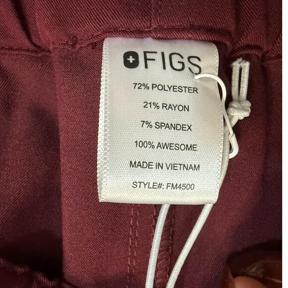 Figs Technical Collection Maroon Red Burgundy Pisco Basic Men's Scrub Pants Sz M - Picture 6 of 12